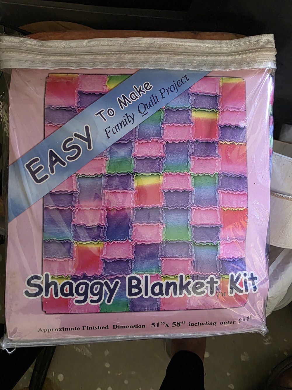 Shaggy Blanket Kit in Pink & Rainbow